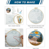 Zhenqing Mountain Sunrise Embroidery Kit - 29x29cm Printed Fabric, Hoop & Full Tools for Beginners(S-CX0636)