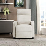 Lexicon Corduroy Pushback Recliner Chair Armchair Push Back Recliner, Solid Wood Frame and Metal Base, Easy Assembly Small Soft Single Sofa Accent Chair for Living Room/Office/Apartment, Beige
