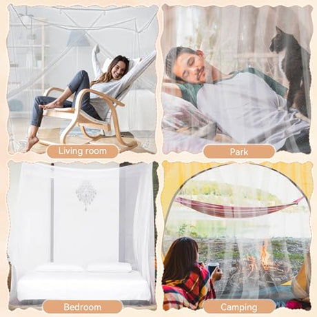COZFUR Mosquito Net for Bed Mosquiteros Cameros para Cuba One Side Opening White Bed Canopy Netting for Bedroom Camping Outdoor Travel (L75 X W35 X H63 Inch) COZFUR