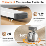JYLH JOYSEEKER Mobile Standing Desk with Drawer, 32" Rolling Desk with Cup Holder and Hooks, Portable Laptop Cart on Wheels, Height Adjustable Workstation with Storage for Home Office, White JYLH JOYSEEKER