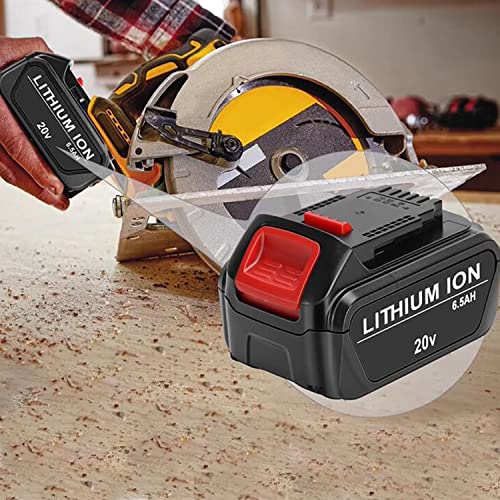 JYJZPB 2 Pack 6.5Ah Replace Battery Compatible for DeWalt 20V MAX Battery DCB200 DCB204 DCB206 DCB206-2 DCB201 DCB203 DCB181 DCB180 DCD/DCF/DCG 20 Volt XR Battery JYJZPB