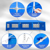 Generic 10/20/30ft Party Tent Wedding Patio Gazebo Outdoor Carport Canopy Shade with/Without Side Removable Walls, Party Wedding BBQ Events Tent (Blue,10x30ft) Generic