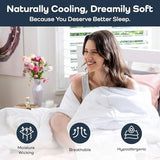 Olive + Crate Cooling Down Alternative Comforter - Hypoallergenic Queen Size Duvet Insert Lightweight - All Seasons Plush Design Bamboo Comforter - 100% Bamboo Viscose Outer Cover - White 88"x90" Olive + Crate