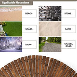 Roll-Out Garden Pathway Curved - 7 FT Outdoor Walkway with Non-Slip Surface Rustic Path Decorative Boardwalk for Outdoor Patio, Garden FURNDOOR