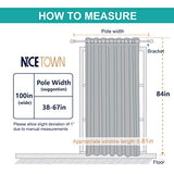 NICETOWN Lower Noise Room Divider Curtain Screen Partitions, Blackout Sound Reducing Divider Room Panel for Doorway/Glass Window/Sliding Door/Patio (1 Panel, 7ft Tall x 8.3ft Wide, Black) NICETOWN