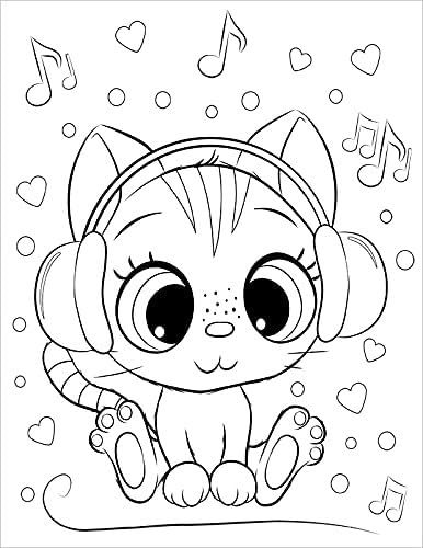 Cute Cats Coloring Book for Kids Ages 4-8: Adorable Cartoon Cats, Kittens & Caticorns (Coloring Books for Kids) WoodArtSupply