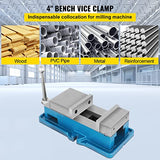 VEVOR Non Swivel Milling Lockdown Vise 4 Inch Precision Bench Clamp 100mm Width Drill Press Clamp 4 Inch Jaw Opening for Finishing Milling Machines VEVOR
