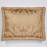 Monaco Luxury Bedding | Royal Monochromatic Metallic Gold | Puff Jacquard-Woven Acanthus Damask and Scrollwork | 4-Pc Bed Set Includes Oversized California King Comforter, Bedskirt, and 2 King Shams J. Queen New York