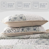 Exclusivo Mezcla Reversible Boho Quilts Queen Size, Gray Bedspreads Lightweight Coverlet All Season Patchwork Quilt Bedding Set with Printed Floral Pattern (1 Quilt, 2 Pillow Shams) Exclusivo Mezcla