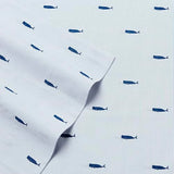 Nautica - Twin Size Sheet Set, Crisp & Tailored Cooling Sheets with a Smooth Cotton Percale Lightweight Feel - Bed Sheets with Matching Pillowcase & Fitted Sheet (Whale Stripe Blue) Nautica