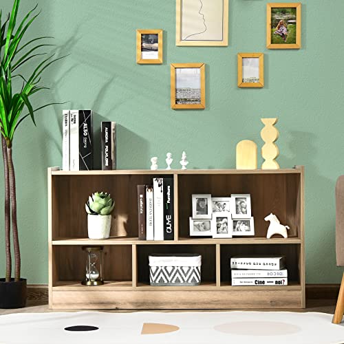 Tangkula 2-Tier 5-Cube Open Shelf Storage Bookcase - Versatile Wooden Display Cabinet for Any Room