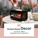 YSong Freestanding Fireplace Wax Warmer,Wax Warmer for Scented Wax,Electric Wax Melt Warmer,Full Metal Wax Melter,Wax Burner Fragrance Warmer for Home Office Gifts&Decor (Three-Sided Glass) YSong