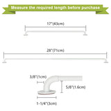 KXLife 2 Pack Adjustable Sticky Self Adhesive 3/8 Inch Sash Curtain Rod for Metal, Wood Doors, 17 to 28 Inch Multi-Use Sidelight Cafe Sash Rod for Door Panels, Windows, Bathroom (White,Set of 2) KXLIFE