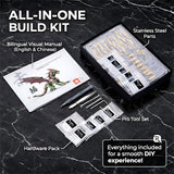 3D Metal Dragon Model Kit for Adults, Mechanical Pterosaur Puzzle, DIY Assembly Steel Model, Challenging Building Kit, Unique Gift for Men Desk Decor
