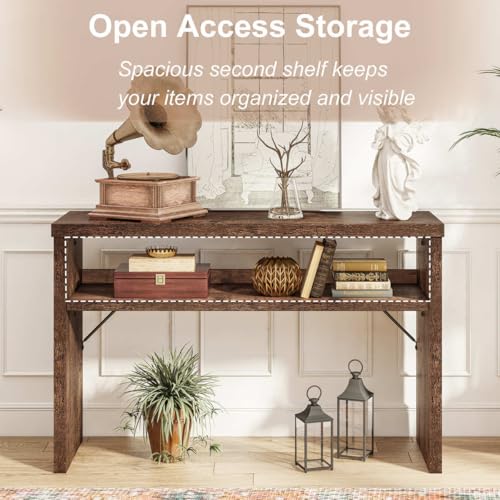 BON AUGURE Entryway Table, Console Table Behind Couch, Wood Sofa Tables with Shelf for Living Room, Farmhouse Entry Tables for Hallway Foyer (Rustic Oak, 47 Inches) BON AUGURE