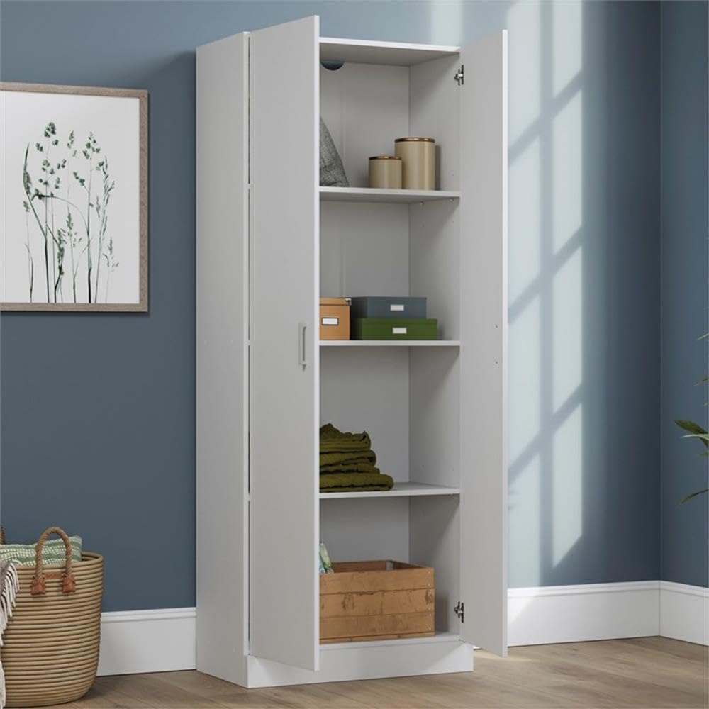 Sauder Storage Cabinet, White Finish Sauder