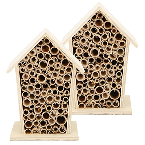 Wooden Insect House for The Garden Decoration, Hanging Bee Habitats Natural Beehive Shelter Nests Boxes Room Butterflys Feeder Hotel Unique Gardening Gifts for Ladybirds Beneficial Outdoor Tiiyee