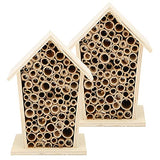 Wooden Insect House for The Garden Decoration, Hanging Bee Habitats Natural Beehive Shelter Nests Boxes Room Butterflys Feeder Hotel Unique Gardening Gifts for Ladybirds Beneficial Outdoor Tiiyee