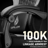 WAILOR Gaming Chair with Massage and Packet Spring Cushion,Ergonomic Gamer Chairs for Adults with Footrest 300lbs,High Back Gamer Leather Chair with Headrest and Lumbar Support WAILOR