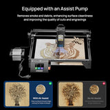 Longer RAY5 20W Laser Engraver with Air Pump and Y-Axis Extension Kit, Expand Working Area to 33.46" x 15.75", 3.5” Color Touch Screen, App Offline Control, DIY Engraver Tool for Metal/Glass/Wood Longer