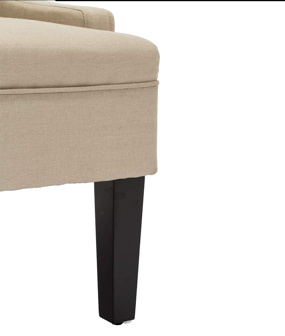 ANDEWORLD Modern Loveseat Settee Button Tufted Sofa Couch Upholstered Banquette Dining Bench Living Room Funiture (Khaki) Andeworld