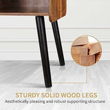 Possile Record Player Stand with Vinyl Record Storage, Mid-Century Turntable Stand for Living Room Bedroom Office, Record Player Table, Vinyl Holder Holds up to 100 Albums, Rustic Brown Possile