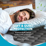 Queen Mattress Protector, Waterproof Mattress Pad Noiseless with Deep Pocket for 8-21 inches Mattress, Soft & Breathable Bed Mattress Cover Washable for Home, Bedroom, Hotel Queen Size (Dark Gray) Kmall