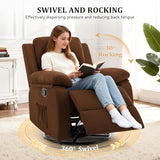 Korser Recliner Chair, 360 Swivel Rocker Chair for Adults, Small Rocking Recliner for Small Spaces, Upholstered Fabric Glider Recliner Nursery