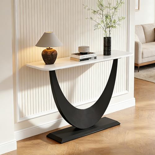 Entryway Table,Modern Marble Top Console Table Narrow Console Table, Entry Way Table Sofa Table, Metal Frame Accent Table, for Entry Way, Hallway, Entrance, Foyer, Living Room B.Sauraseng
