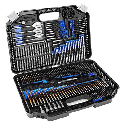 COMOWARE Drill Bit Set, 246 Pcs for Cordless Drill, Drill Driver Bit Set for Wood, Metal, Masonry, Cement and Screwdriver Bits Set Combo Kit
