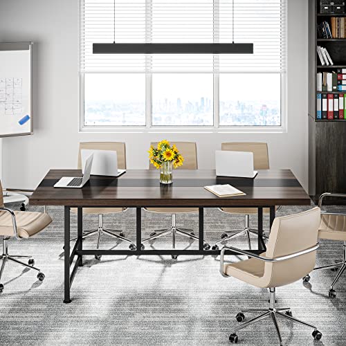 Tribesigns 6FT Conference Table, Rectangular Meeting Table, 70.86L * 31.49 W inches Seminar Table, Large Computer Desk for Office, Boardroom Desk Tribesigns