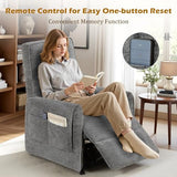 Korser Power Recliner Chair, Small Recliners for Small Spaces, Electric Recliner Chairs for Adults with Remote, Pillow and Side Pockets, Reclining Chair with Memory Function, Living Room, Chenille