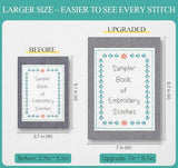ilauke Upgraded Embroidery Stitch Book Loose-Leaf 7x8 inch, Embroidery Kit for Beginner Adults 106 Patterns, DIY Sewing Books Kit with Supplies & Tutorials, Easy to Practice