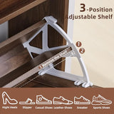 Joaxswe Shoe Storage Cabinet with 2 Flip Drawers, Farmhouse Shoes Organizer for Entryway, Narrow Hidden Shoe Rack with Legs & Open Storage, Freestanding Shoe Closet for Foyer, Hallway, Brown Walnut Joaxswe