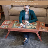 Bits and Pieces - Jumbo Puzzle Plateau Lounger with Cover, Legs, and Storage Drawers - 1500 pc Puzzle Accessories - Portable Puzzle Table - 25½”x 34½” Bits and Pieces