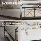 LIKIMIO Daybed with Trundle Bed, Twin Bed Frame with Storage Headboard and Charging Station, Sofa Day Bed with Strong Supports for Living Room, Bedroom, and Guest Room, Cream LIKIMIO