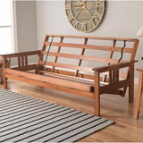 HomeStock Futon Frame Set with Mattress - Converts to Bed - Hardwood Sofa for Living Rooms Frame Only/Barbados HomeStock