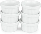 Kÿchen Mini Ramekins 1 oz. 30 ml|Microwave & Oven Safe, Porcelain Souffle Dish, Dipping Sauce, & Small Dessert Cups| 6 Count kÿchen