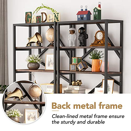 Tribesigns 71 Inch Rustic Brown Industrial Bookshelf with 6 Open Shelves for Versatile Home Storage Tribesigns