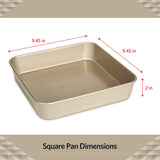 Glad Square Baking Pan Nonstick - Heavy Duty Metal Bakeware for Cakes and Brownies, 9.4 inches Glad