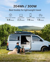 BLUETTI Portable Power Station AC2A, 204Wh LiFePO4 Battery Backup w/ 2 300W (600W Power Lifting) AC Outlets, Recharge from 0-80% in 45 Min., Solar Generator for Outdoor Camping (Solar Panel Optional) BLUETTI