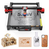 Coolook CK1-55 Laser Engraver, 5.5W Laser Engraving Machine, Laser Cutter for Wood, Metal, Aluminum, Glass, Leather, 500 mm/s Speed, 32-Bit Main Chip Control, 300x300mm Engraving Area Goeson