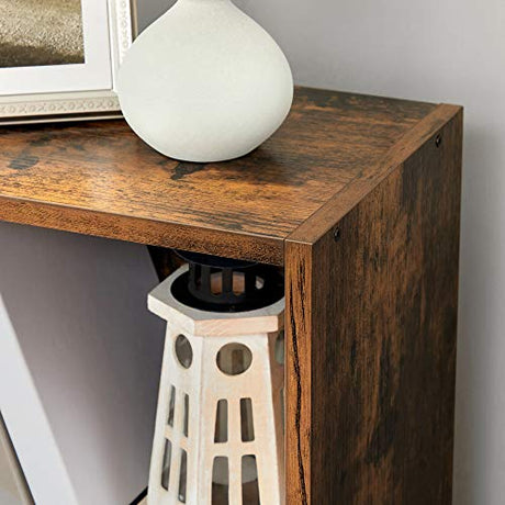 VASAGLE 5-Tier Adjustable Bookshelf in Rustic Brown - Stylish Floor Standing Unit VASAGLE