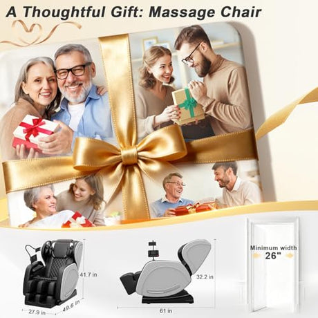 Megashock SL Track 2026 Massage Chair Full Body, Zero Gravity Massage Chair with Back Heat, 12 Fixed Rollers, Foot Massage, Airbag Massage and Bluetooth Speaker for Home and Office Megashock