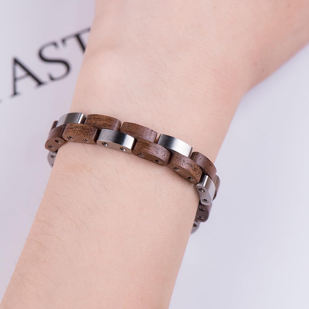 DB-WINNER Customized Wooden Watches for Men Photo Engraved on Watch Face Handmade Natural Bamboo Wood Leather Strap Wrist Watches with Wooden Present Box for Christmas, Birthday or Anniversary DB-WINNER