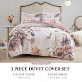Madison Park Cotton Blend Duvet Set Beautiful Floral Design, All Season, Breathable Comforter Cover Bedding Set, Matching Shams, King/Cal King(104"x92"), Blush 3 Piece Madison Park