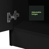 Madesa 2 Door Wardrobe Armoire Closet Hanging Storage Spacious Cabinet with Shelf 31 Inch Modern Organization Unit for Bedroom and Office - Black Madesa