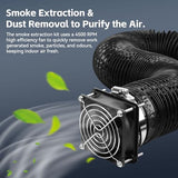 UniTak3D Smoke Exhaust Kit with Efficient Ventilation 4500RPM Fan and Pipe,Exhaust Smoke&Odors,Fan Fume Extraction Kit Exhaust Fan for Laser Engraver and 3D Printer Enclosure Tent Cover UniTak3D