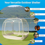 TABU Pop Up Bubble Tent for 12-14 Person, 12×12ft Coldproof & Windproof Outdoor Bubble Tent with Vent Windows, Large Camping Shelters for Party, Backyards, Hiking, Beige TABU