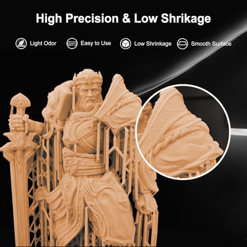 ApexMaker 3D Printer Resin Orange, Low Odor, High Precision, Quick Curing Standard Photopolymer Resin, 405nm UV Curing Photopolymer Resin 3D Printing Liquid for LCD DLP SLA 3D Printers 1kg ApexMaker